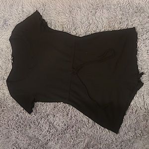 Womens Black Tie Front Jumper, Sheen, Medium